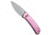 Civivi CIVIVI Qubit Button Lock Knife Pink Aluminum 2.98" Satin C22030E-5*DISC*, Pink, 14C28N, adult, BHQ-232261