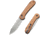 CIVIVI Elementum Folding Knife, 3.47in, Carbon Steel, Micarta Handle, Brown/Gray, C2103D