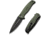 Civivi Knives Incindie 3.48 Folding Spear Point Plain Black Stonewashed 14C28N Steel Blade, OD Green Textured G10 Handle,C23053-2