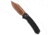 Cjrb CJRB Cutlery Pyrite Bowie Button Lock Knife Black Steel 3.1" Rose Gold, Black, AR-RPM9, adult, BHQ-199726