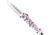 CobraTec Knives FS-3 Medium OTF Automatic Folding Knives, 3in, D2 Steel, Drop Point Serrated Blade, Pink Aluminum Handle, MFLPKFS3DS