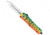 CobraTec Knives FS-3 Medium OTF Automatic Folding Knives, 3in, D2 Steel Blade, Dagger Plain Blade, Green Lure Handle, MFLGNFS3DAGNS
