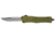 CobraTec Knives CTK-1 Medium OTF Automatic Folding Knife, 3in, D2 Steel, Drop Serrated, Zinc Aluminum Alloy OD Green Handle, MODCTK1MDS
