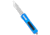 CobraTec Knives Queen Cobra Automatic Folding Knife, 3.13in, D2 Steel Blade, Tanto Plain Blade, Blue Aluminum Handle w/Carbon Fiber Inlay, BLUQCTNS