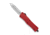 CobraTec Knives CTK-1 Small OTF Automatic Folding Knife, 2.75in, D2 Steel, Dagger Non-Serrated Blade, Red Handle, SRCTK-1SDAGNS