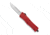 CobraTec Knives CTK-1 Small OTF Automatic Folding Knife, 2.75in, D2 Steel, Drop Non-Serrated Blade, Red Handle, SRCTK-1SDNS
