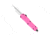 CobraTec Knives FS-3 Small OTF Automatic Folding Knife, 2.75in, D2 Steel, Drop Serrated Blade, Pink Handle, SPKFS-3DS