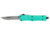 CobraTec Knives CTK-1 Small Automatic Folding Knife, 2.75in, D2 Steel, Drop Serrated Blade, Mint Blue Handle, STBCTK1SDS