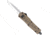 CobraTec Knives FS-3 Small OTF Automatic Folding Knife, 2.75in, D2 Steel Blade, Tanto Plain Blade, Tan Aluminum Handle, SWTPFS3TNS