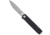 CobraTec Knives Medium Kuzio Assisted Opening Folding Knife, 3.25 in, D2 Steel, Drop Point, G-10, Black Handle, MCTKUZIOBLKDNS