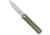 CobraTec Knives Medium Kuzio Assisted Opening Folding Knife, 3.25 in, D2 Steel, Drop Point, Serrated Blade, G-10, OD Green Handle, MCTKUZIOODGDS, 1410123