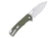 CobraTec Knives Wolverine Liner Lock Serrated Folding Knife, 3.125 in, D2 Steel, Drop Point Blade, G-10, OD Green Handle, CTWOLVERINEODGDS
