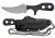 Cold Steel Mini Tac Skinner Fixed Blade Neck Knife, Black Faux G-10 handle, Plain, CS-49HSF