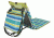 Coleman Low Recline Beach Ground Mat, Built-In 8 Can Cooler, Weight Capacity 250 LB, Citrus Stripe, 26 x 21 x 26 in 2000019268