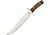 Colt Bandit Bowie Fixed Blade Knife, 9.875in, Long Clip Point, Round Stag/Brown Leather Stacked Handle CT823