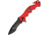 Colt Fire Fighter Rescue Linerlock Folding Knife, 3.25in, Black Finish Stainless Blade, Fingergrooved Red Aluminum Handle CT582