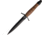 Colt V-32 Covert Warrior Fight Fixed Blade Knife, 6in, Double Edge Blade, Brown Stacked Leather Handle CT585