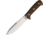 Cougar Creek Wilderness Survivor Camo Knife, 10.5in Overall, 5.75in Satin 1095Hc Steel Blade, Camo Linen Micarta Handle, Green Liners, Brown Leather Sheath, QC0113 CAMO MICARTA