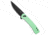 Crkt CRKT Q Compact Crossbar Lock Knife Aqua GRN 3.1" Black Oxide 14C28N, Blue/Green, 14C28N, adult, BHQ-226878