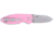 CRKT Squid Button Lock Folding Knife, 2.27in, 8Cr13MoV Stainless Steel Blade, Drop Point Blade, Rose Quartz G10 Handle, 2474P
