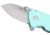 CRKT Squid Compact Assisted Opening Folding Knife, 1.75in, D2, Drop Point, Blue Stainless Steel Handle, 2485B