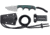 CRKT Minimalist Bowie Fixed Blade Knife, 2.13in, 5Cr13MoV Stainless Steel Blade, Bowie Blade, Black/Green G10 Handle, 2387