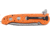 CRKT M16-14 Big Dog Pro Tanto Folder Knife, ER - Orange Handle, Satin Blade, Triple Point Serrations, M16-14ZER