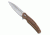 CRKT Onion Ripple EDC Folding Knife, 2.78in Stainless Steel Blade and Bronze Handle K401BXP
