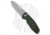 CRKT Squid XM Folding Knife, 2.95in, D2, Drop Point Blade, Micarta Green Handle, Steel/Green, 7.03in, BHQ-210137
