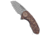 Curtiss Knives F3 Compact Folding Knife, 2.50in, CPM MagnaCut, Sheepsfoot Blade, Titanium, Bronze Handle, Root Beer Ti WF, Bronze/Gray, 6.25 inch, BHQ-178887