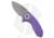 Curtiss Knives F3 Compact Folding Knife, 2.50in, CPM MagnaCut, Drop Point Blade, Titanium, Purple Handle, PM Milled Ti/Purple, Purple/Gray, 6.25 inch, BHQ-178868
