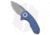 Curtiss Knives F3 Compact Folding Knife, 2.50in, CPM MagnaCut, Drop Point Blade, Titanium, Blue Handle, FJ Milled Ti/Blue, Blue/Gray, 6.25 inch, BHQ-178871