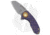 Curtiss Knives F3 Compact Folding Knife, 2.50in, CPM MagnaCut, Sheepsfoot Blade, Titanium, Purple Handle, Blue/Gold Ti WF, BB/SW, Purple/Gray, 6.25 inch, BHQ-178891