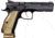 CZ-USA Shadow 2 Gold Digger OR FS Semi Auto Pistol, 9mm Luger, 4.89 inch Barrel, Adjustable Rear Sght, Golden Grip, 2-Mag 19 Rounds Capacity, 91242