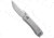 Daggerr Knives Nightmare 63 MagnaCut Folding Knife, 2.55in, CPM MagnaCut, Drop Point Blade, Titanium, Gray Handle, Thumb Stud, Gray/Gray, 5.625 inch, BHQ-217306