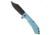 Daggerr Knives Daggerr Knives Powie Liner Lock Knife Light Blue FRN 3.5" Black Stonewash, Blue, 8Cr14MoV, adult, BHQ-221099