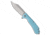 Daggerr Knives Daggerr Knives Powie Liner Lock Knife Light Blue FRN 3.5" Stonewash, Blue, 8Cr14MoV, adult, BHQ-221100
