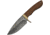 Damascus Celtic Knot Hunter Knife, 4.25 Damascus steel blade, Brown wood handle with celtic knot artwork, DM-1208