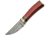 Damascus Hunter Knife, 7.25in Overall, 3in Damascus Steel Blade, Brown Wood Handle, Brass Guard, Brown Leather Sheath, DM-1185