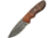 Damascus Hunter Micarta Rosewood Knife, 8.5in Overall, 4in Damascus Steel Blade, Rosewood And Brown Micarta Handle, Brown Leather Sheath, DM-1142