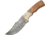Damascus Hunter Wood and Bone Handle Fixed Blade Knife, 4in, Damascus Steel, Olive Wood Handle DM1079