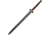 Damascus Imperial Damascus Sword, Overall 37in, Blade 27in L Damascus Steel L Standard Edge, Handle, brown, DM5016