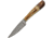 Damascus Knife, 7in Overall, 3in Damascus Steel Blade, Stag Bone And Rosewood Handle, Brown Leather Sheath, DM-1176