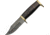 Damascus Leather Hunter Knife, 4.75 Damascus steel clip point blade, Stacked leather handle, DM-1222