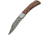 Damascus Lockback Folding Knife, 3.25in Damascus Steel Clip Point Blade, Brown Wood, DM-1180