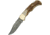 Damascus Lockback Stag Folding Knife, 2.75in Damascus Steel Clip Point Blade, Stag Bone, DM-1161