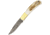 Damascus Lockback Stag Folding Knife, 3in Damascus Steel Drop Point, Stag Bone, DM1168