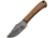 Damascus Short Skinner Walnut Knife, 6.5in Overall, 3in Damascus Steel Skinner Blade, Walnut Handle, Brown Leather Sheath, DM-1193WN