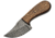 Damascus Short Skinner Walnut Knife, 6in Overall, 3in Damascus Steel Skinner Blade, Walnut Handle, Brown Leather Sheath, DM-1194