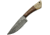 Damascus Skinner Walnut/Bone Knife, Skinner, 8in Overall, 4in Damascus Steel Skinner Blade, Walnut And Bone Handle, Brown Leather Sheath, DM-1123BO